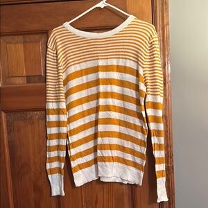 Striped Orange and White Women's Sweater